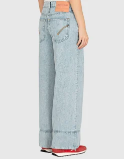 Washed-Out Wide-Leg Jeans