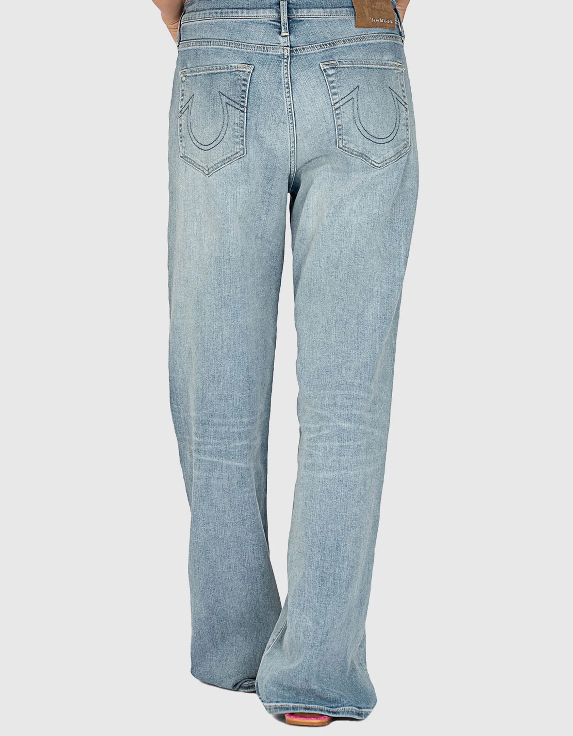 Washed-Out Wide-Leg Jeans