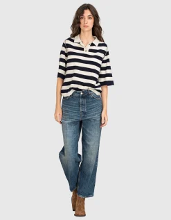 Washed-Out Wide-Leg Jeans