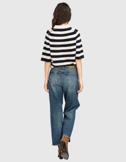 Washed-Out Wide-Leg Jeans