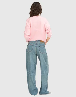 Washed-Out Wide-Leg Jeans