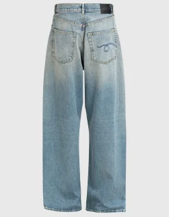 Washed-Out Wide-Leg Jeans