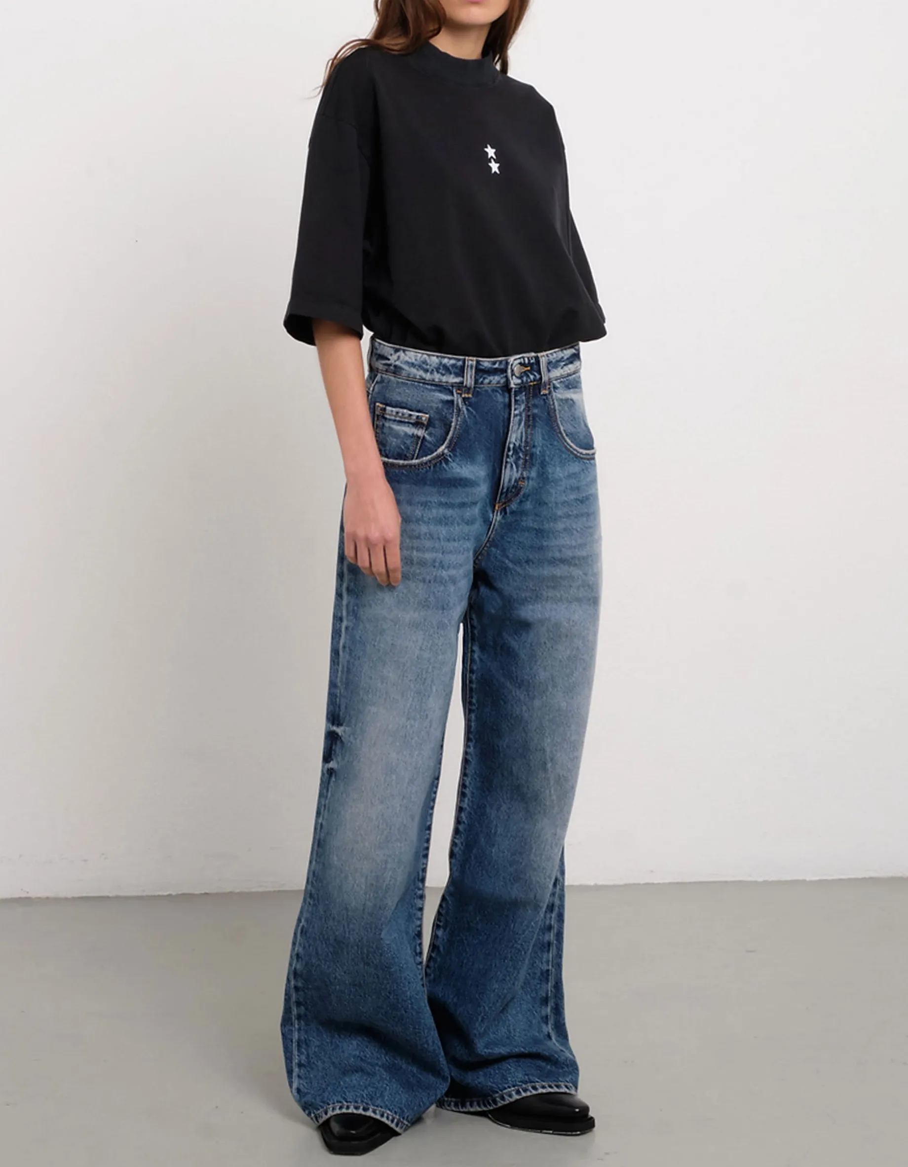 Washed-Out Wide-Leg Jeans Debby