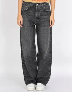 Washed-Out Wide-Leg Jeans Low Slung Baggy