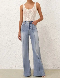 Wide-Flare-Leg Jeans Illuminate