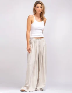 Wide-Leg Bundfaltenhose