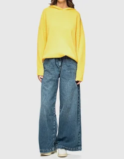 Wide-Leg Bundfalten-Jeans