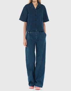 Wide-Leg Denim-Chino