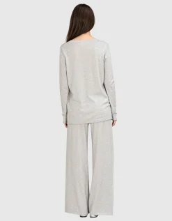 Wide-Leg Feinstrick-Hose mit Kaschmir-Anteil