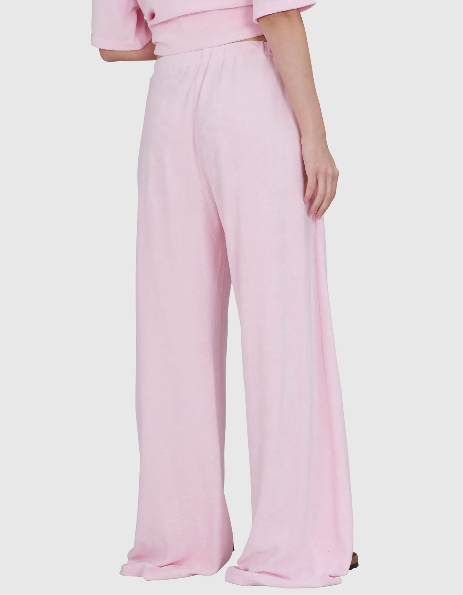 Wide-Leg Frottee Hose