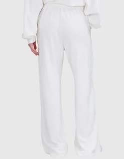 Wide-Leg Frottee Hose