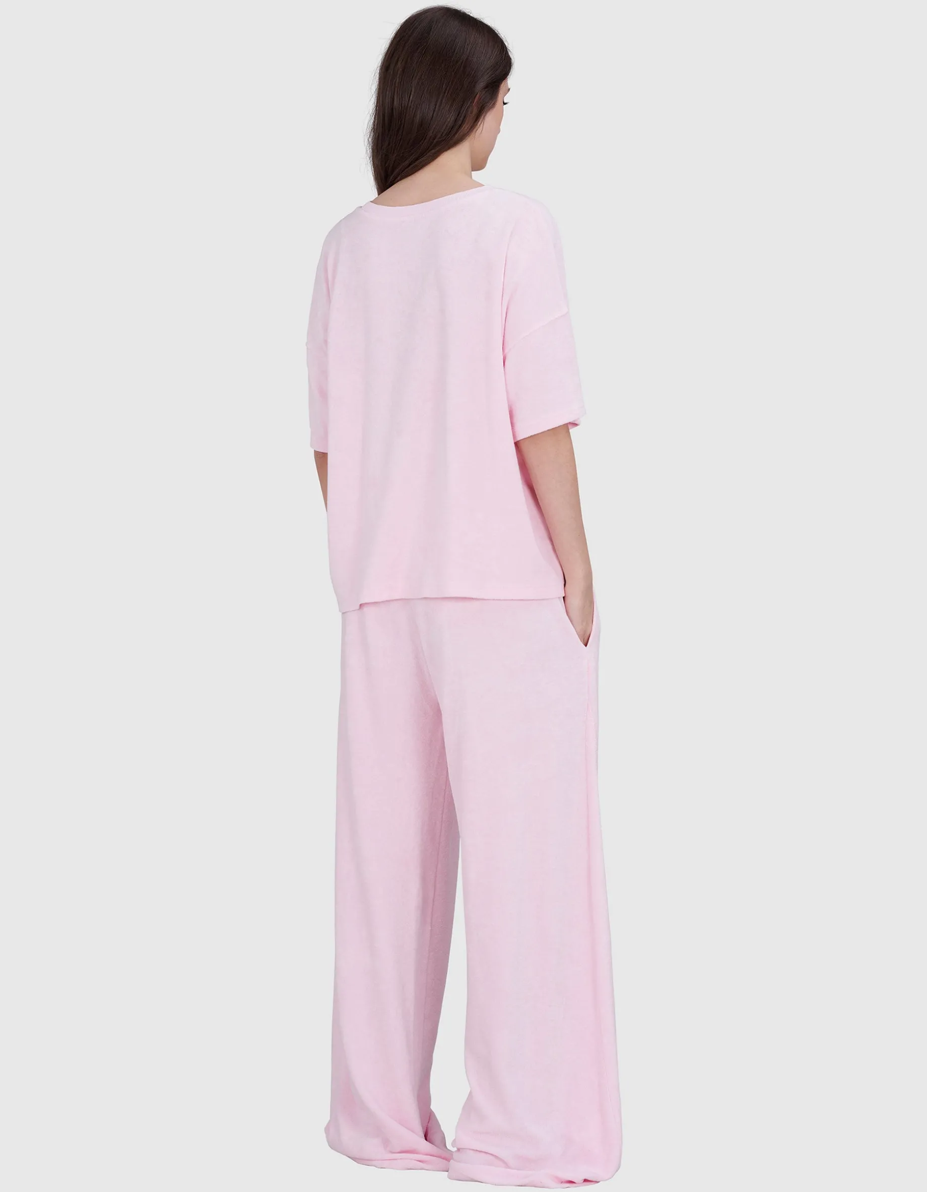 Wide-Leg Frottee Hose