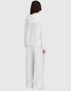 Wide-Leg Frottee Hose