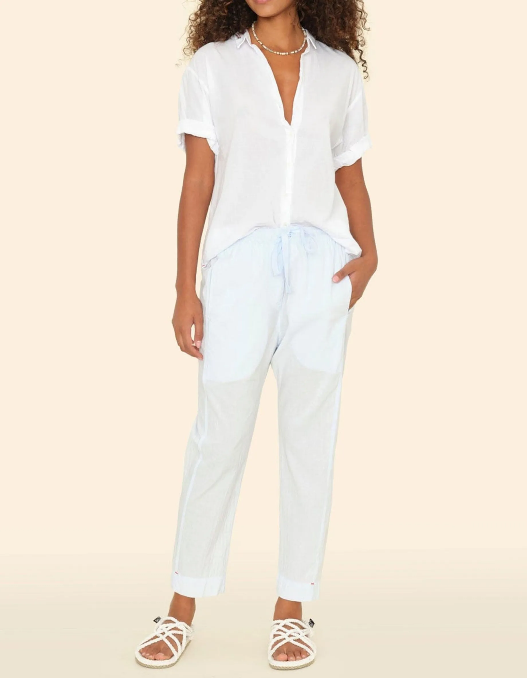 Wide-Leg Hose Draper mit Tunnelzug
