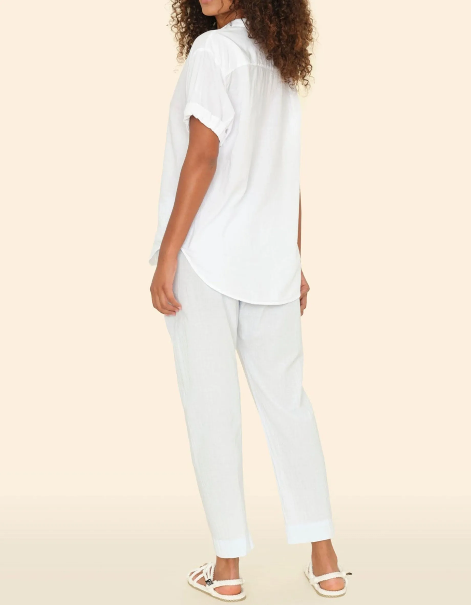 Wide-Leg Hose Draper mit Tunnelzug