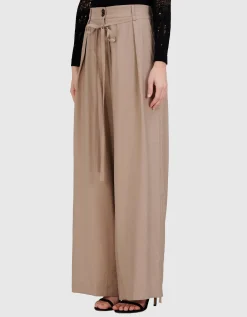 Wide-Leg Hose mit Bindegürtel