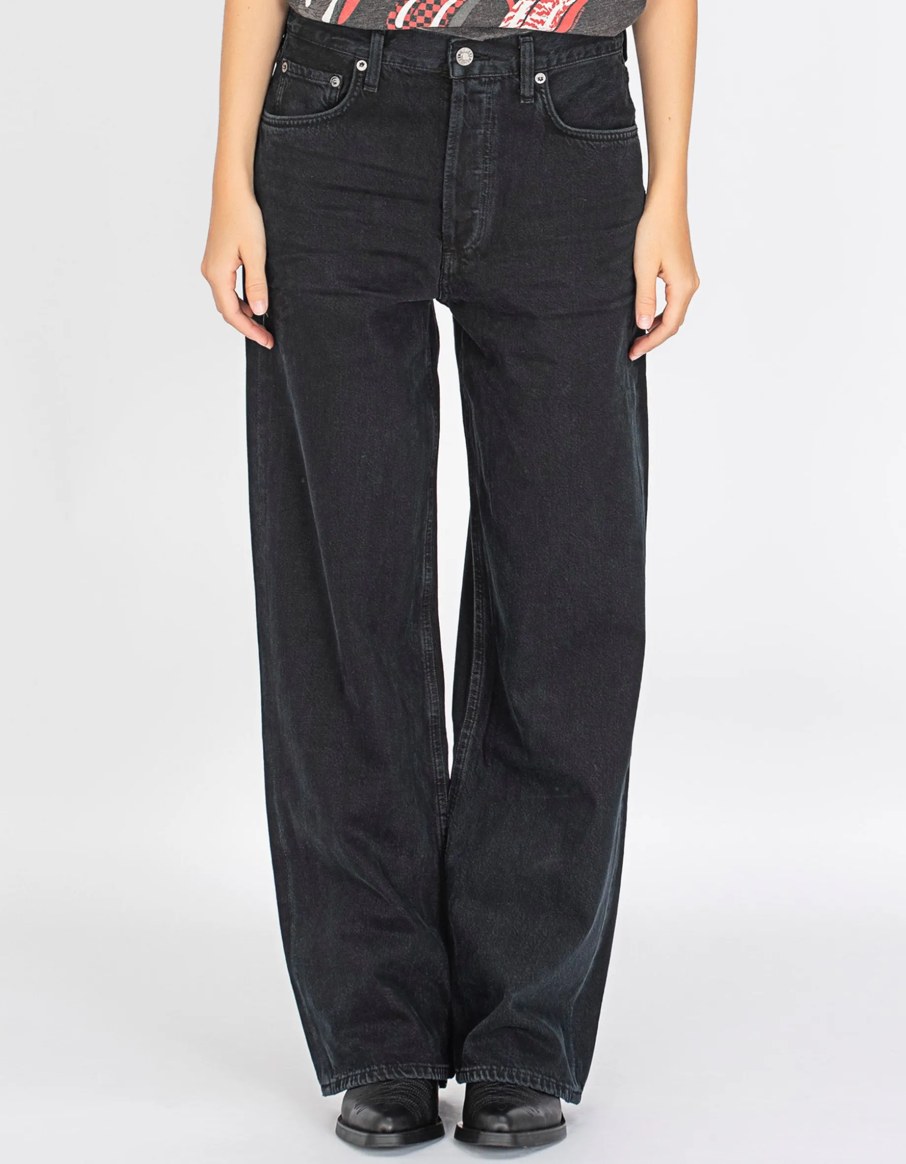 Wide-Leg Jeans Low Slung Baggy