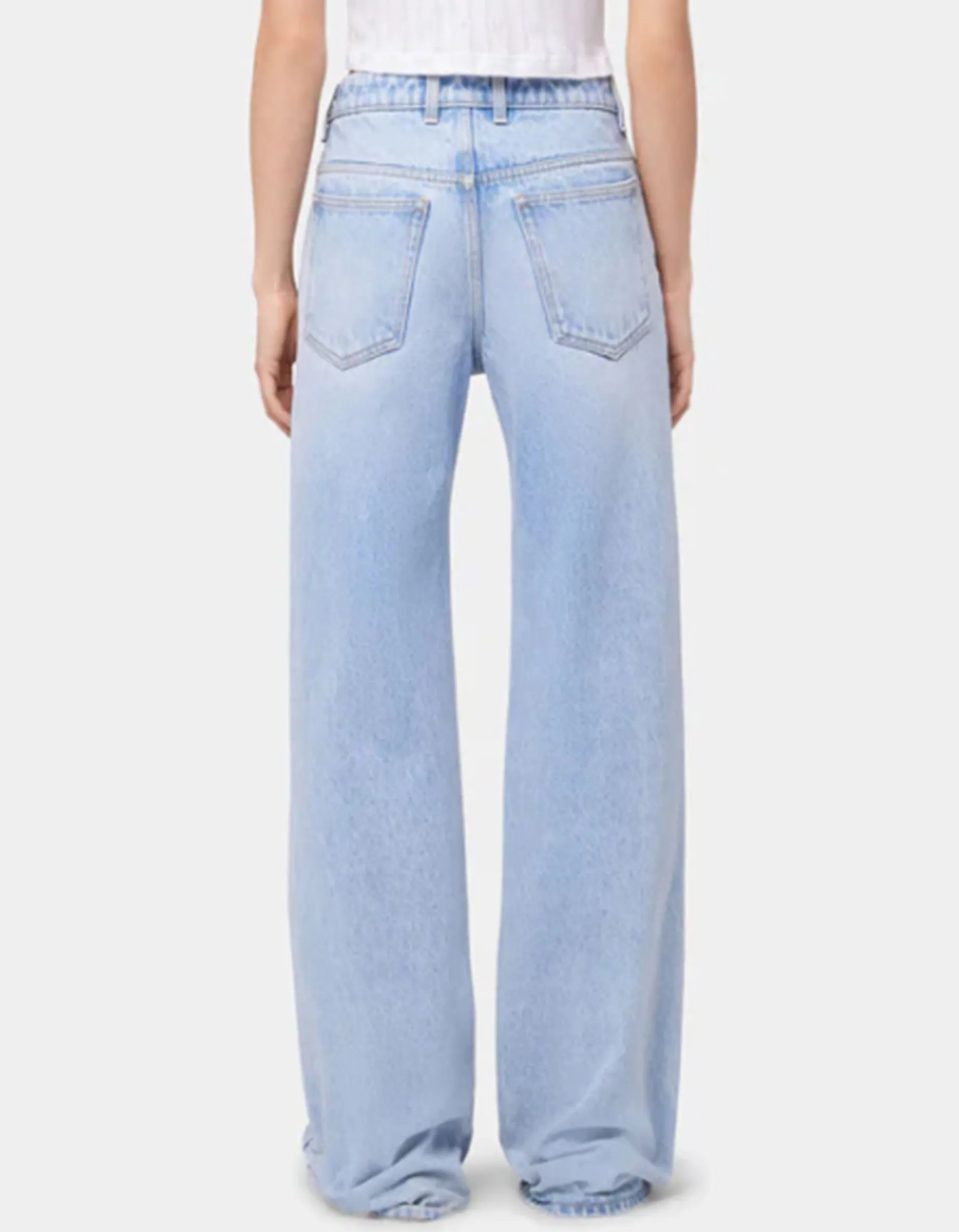 Wide-Leg Jeans mit Metall-Details