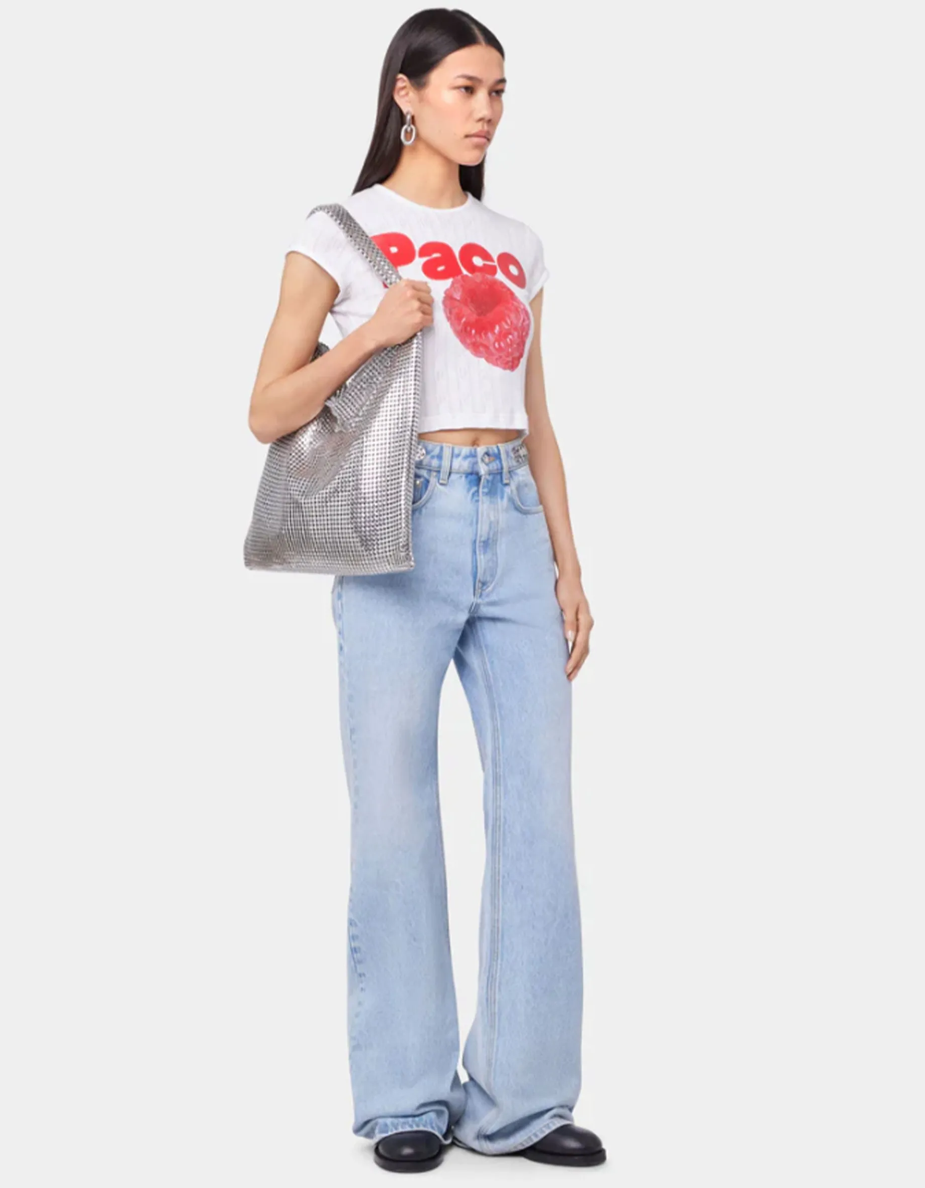 Wide-Leg Jeans mit Metall-Details