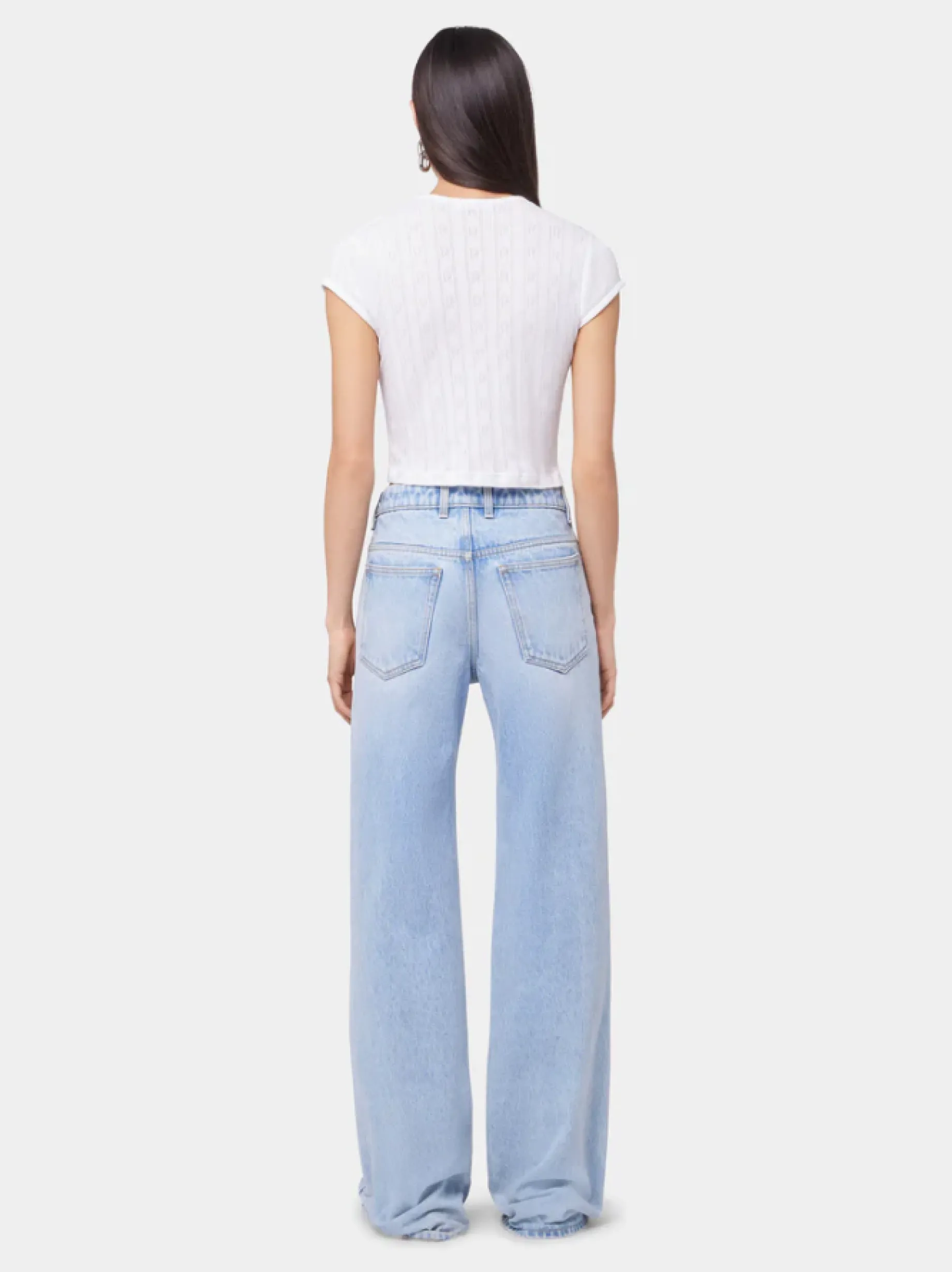 Wide-Leg Jeans mit Metall-Details