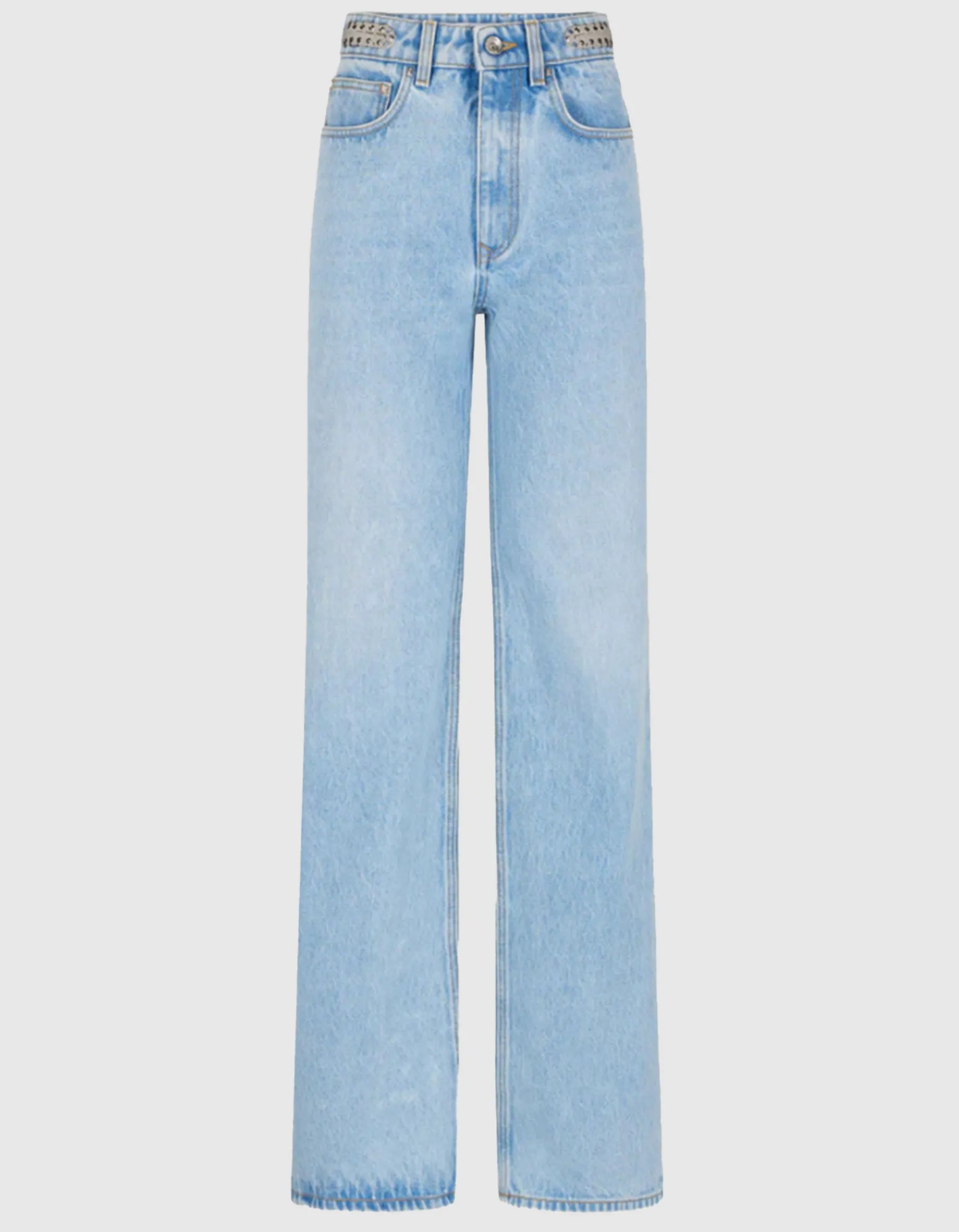 Wide-Leg Jeans mit Metall-Details