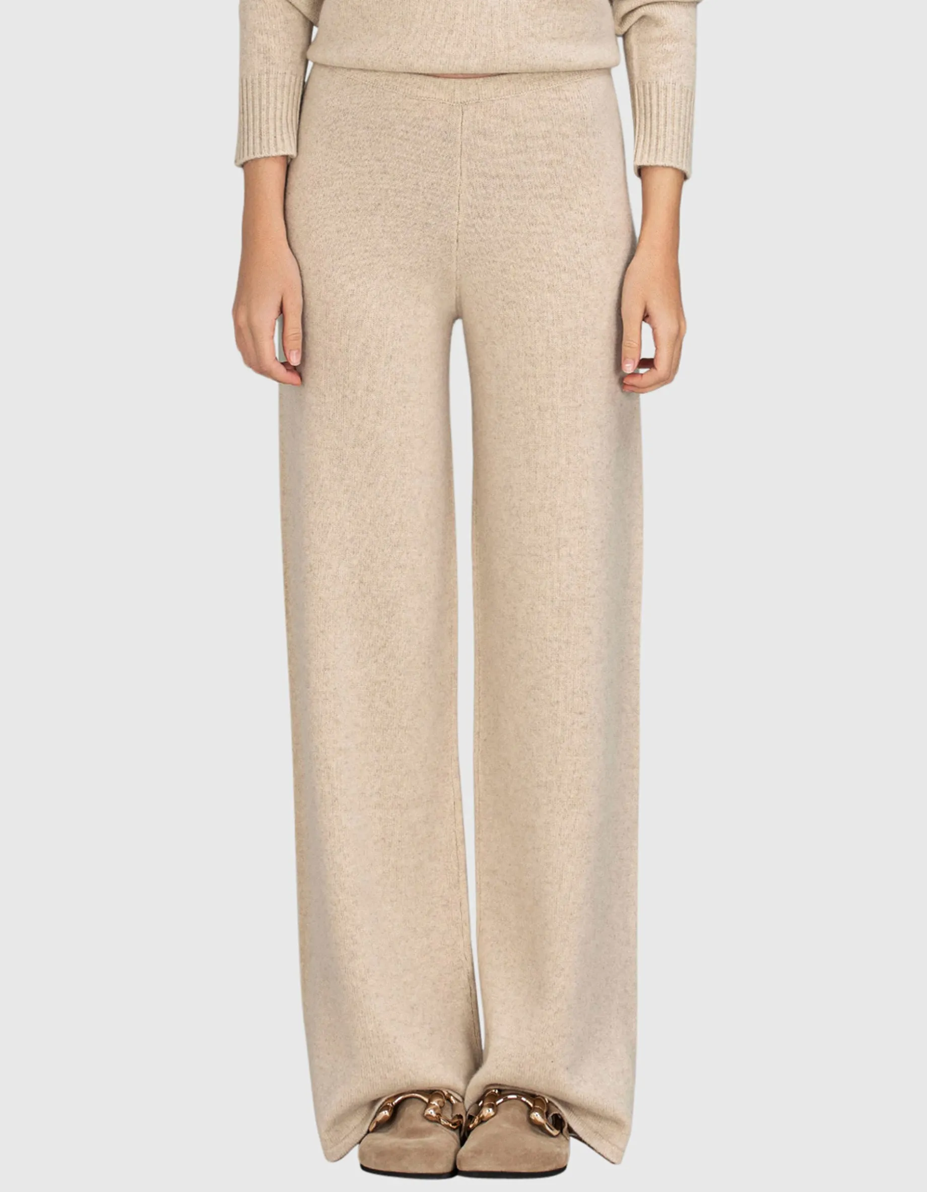 Wide-Leg Kaschmir Hose