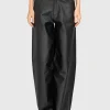 Wide-Leg Leder Hose