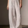 Wide-Leg Leinen Hose