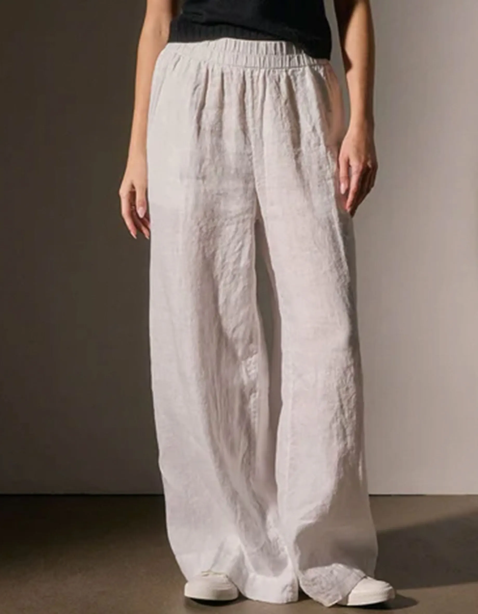 Wide-Leg Leinen Hose