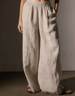 Wide-Leg Leinen Hose