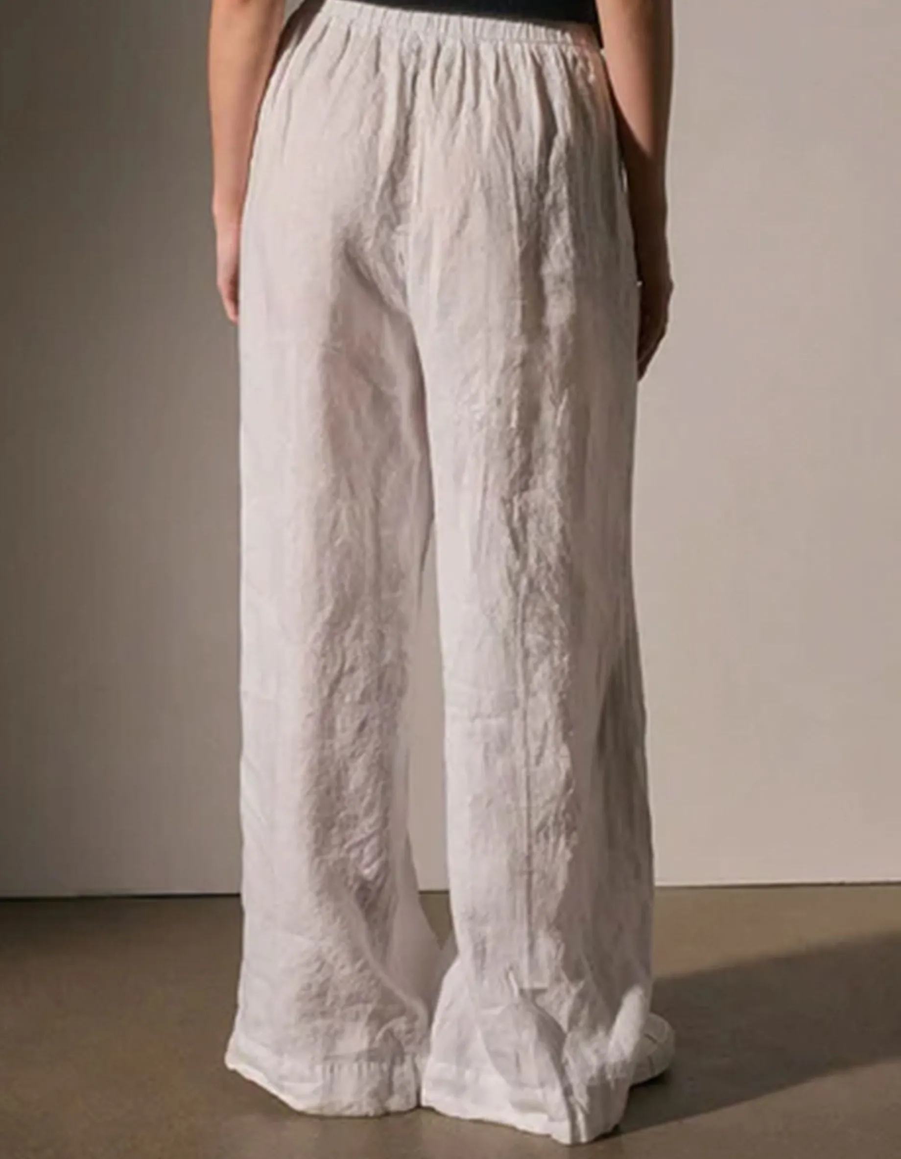 Wide-Leg Leinen Hose
