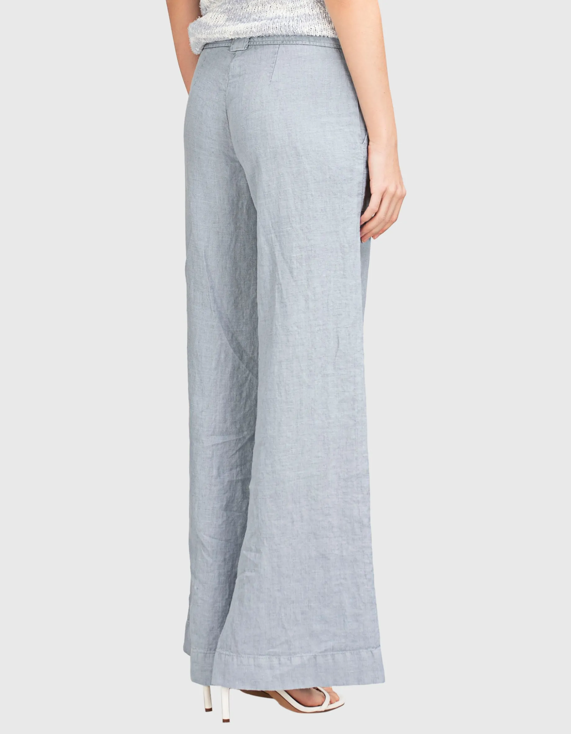 Wide-Leg Leinen Hose