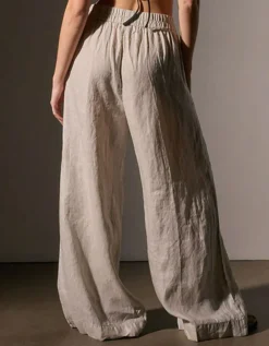 Wide-Leg Leinen Hose