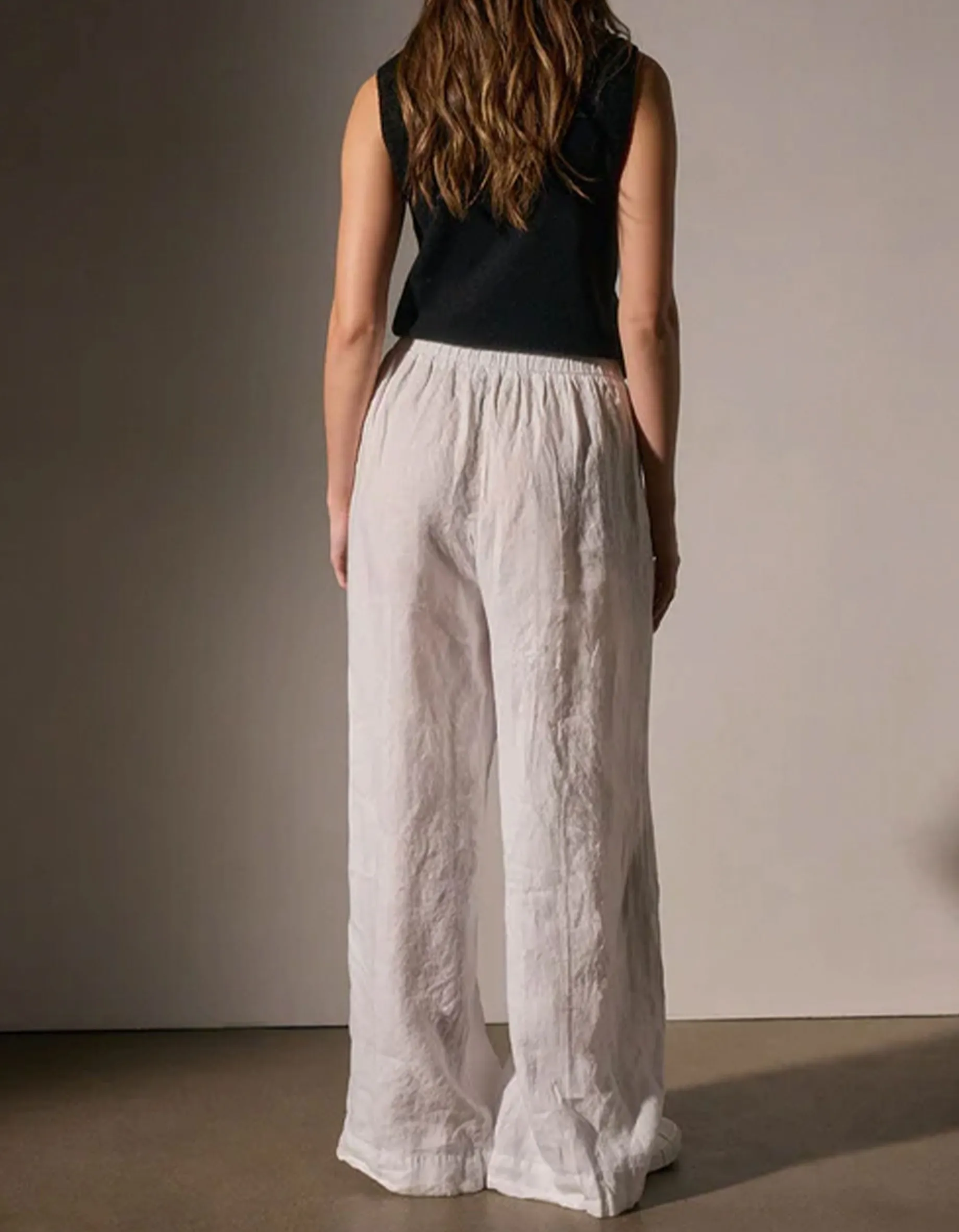 Wide-Leg Leinen Hose
