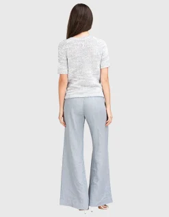 Wide-Leg Leinen Hose