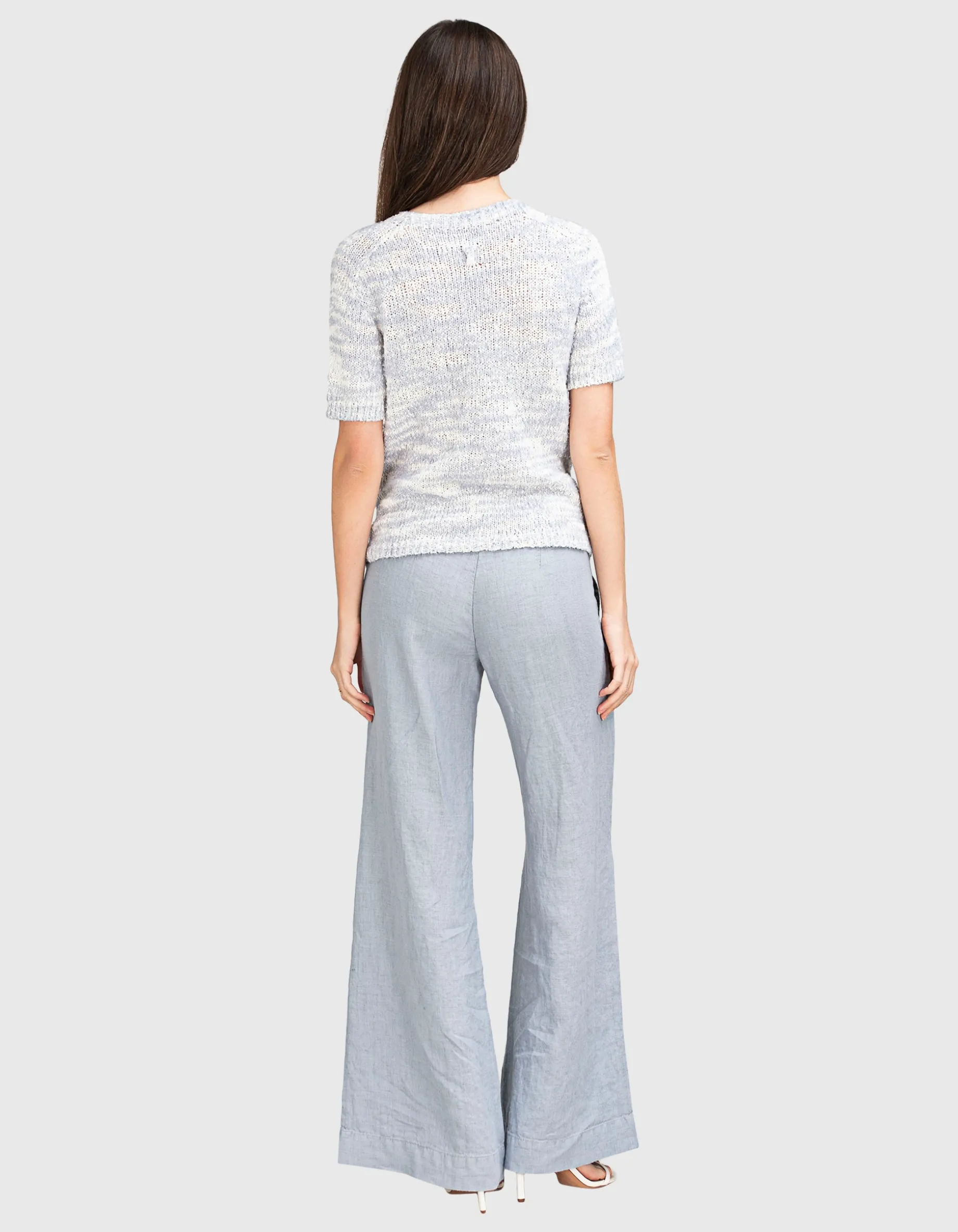 Wide-Leg Leinen Hose