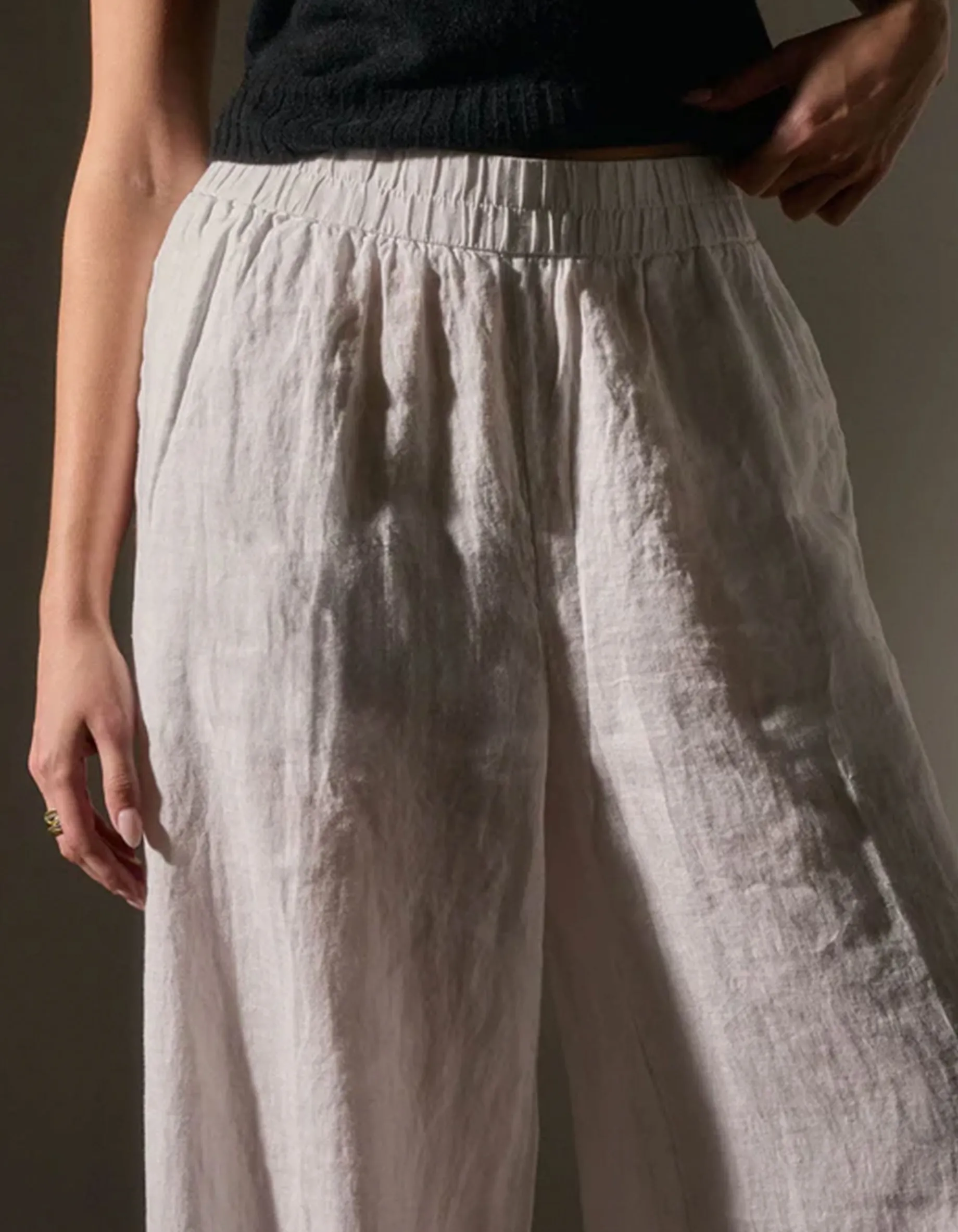 Wide-Leg Leinen Hose