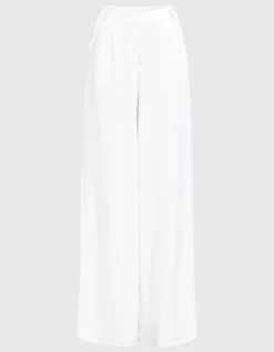 Wide-Leg Leinen-Bundfalten-Hose Plis