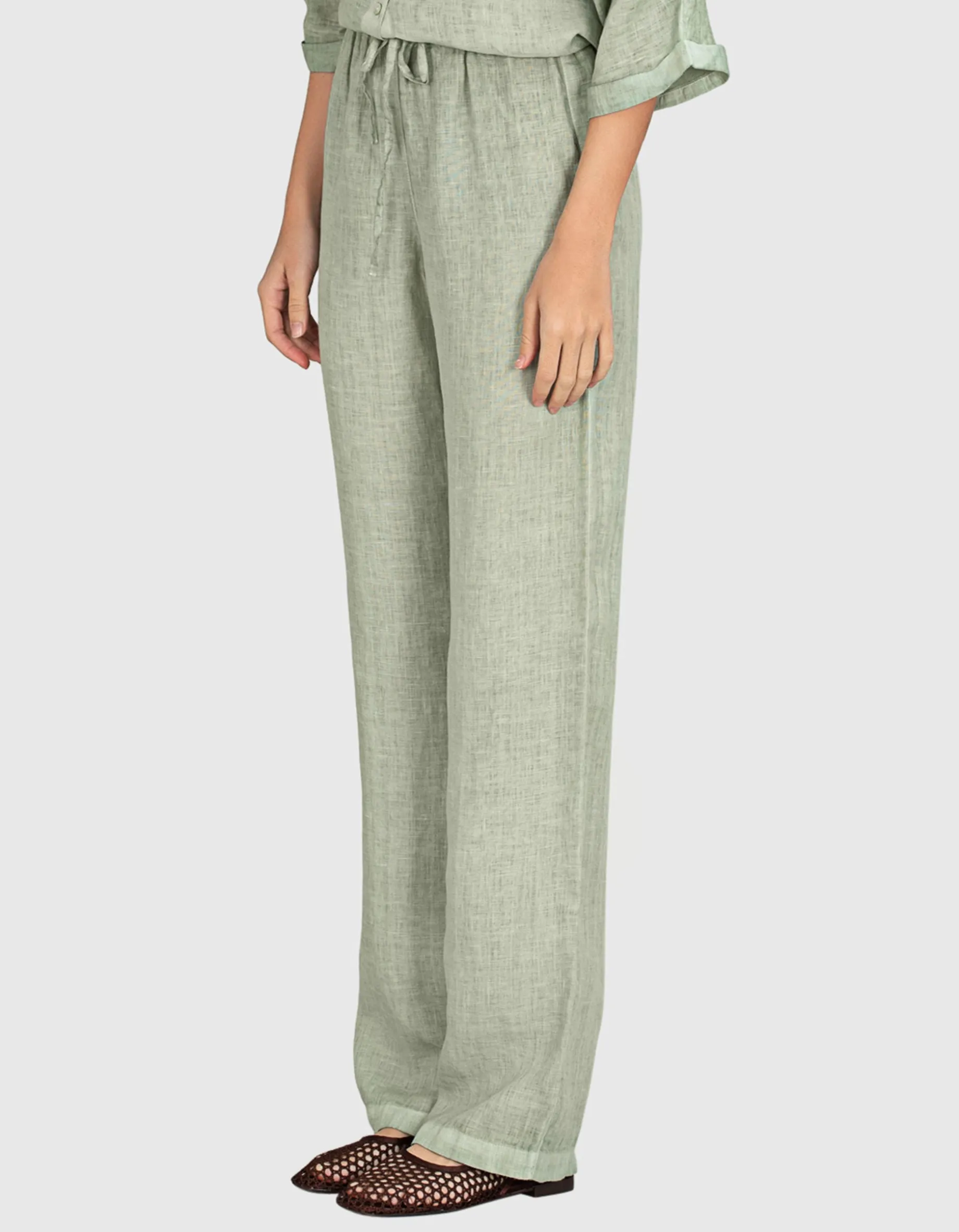 Wide-Leg Leinenhose