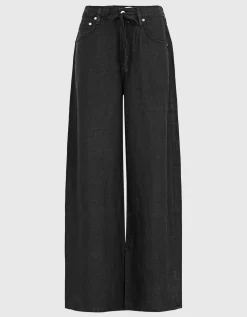 Wide-Leg Leinen-Hose Brynn mit Tunnelzug