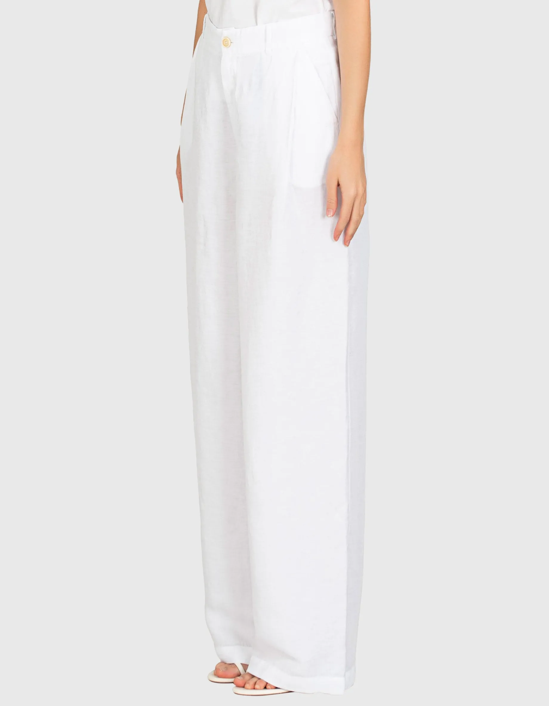 Wide-Leg Leinen-Mix Hose