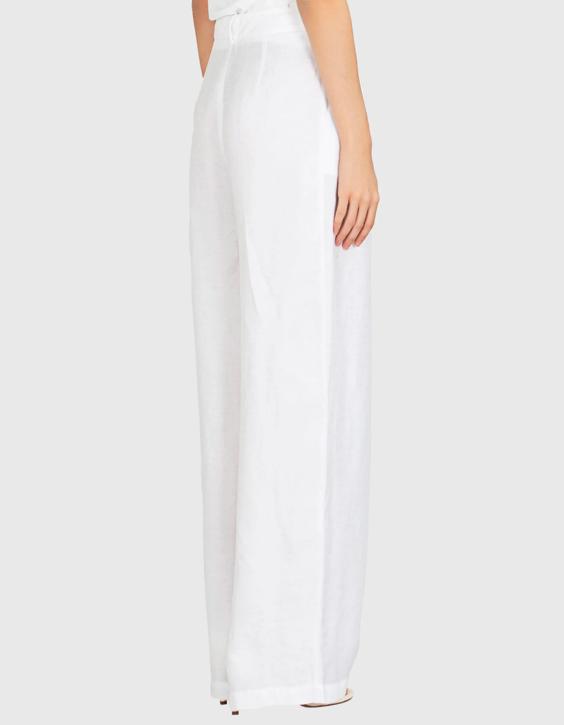 Wide-Leg Leinen-Mix Hose