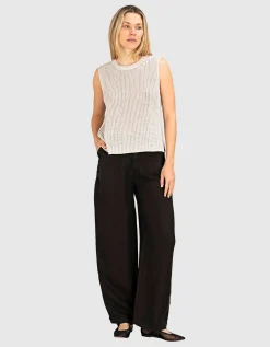 Wide-Leg Leinen-Mix Hose