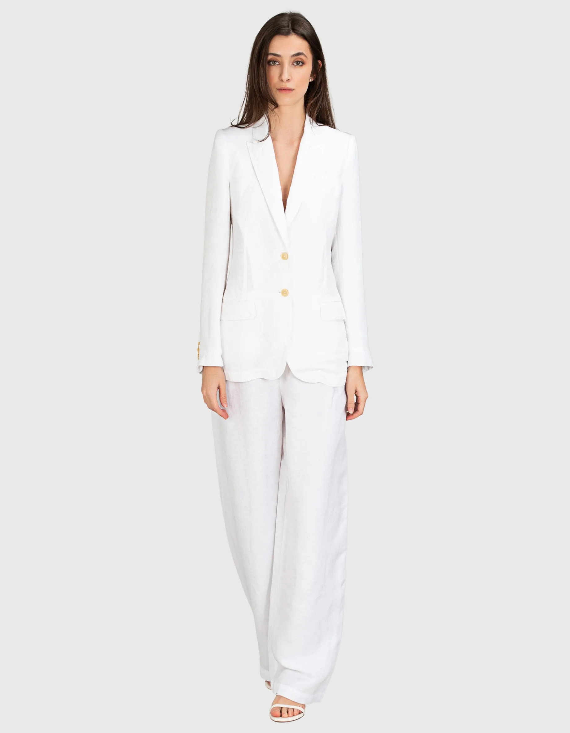 Wide-Leg Leinen-Mix Hose