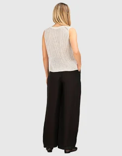 Wide-Leg Leinen-Mix Hose