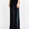 Wide-Leg Samt-Hose mit Seidenanteil