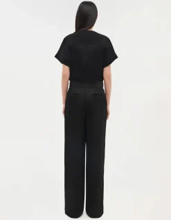 Wide-Leg Satin-Hose