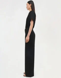Wide-Leg Satin-Hose