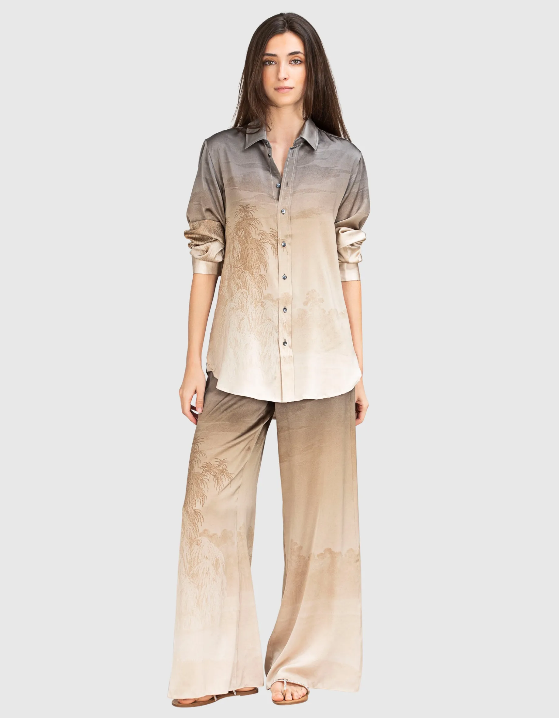 Wide-Leg Seiden-Hose