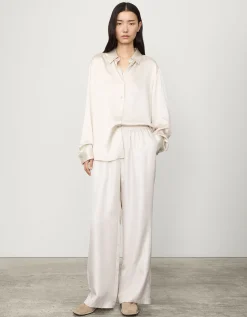 Wide-Leg Seiden-Hose